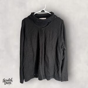 Maggie McNaughton Women's Black Sweater Size IX Beaded Elegant Vintage Style